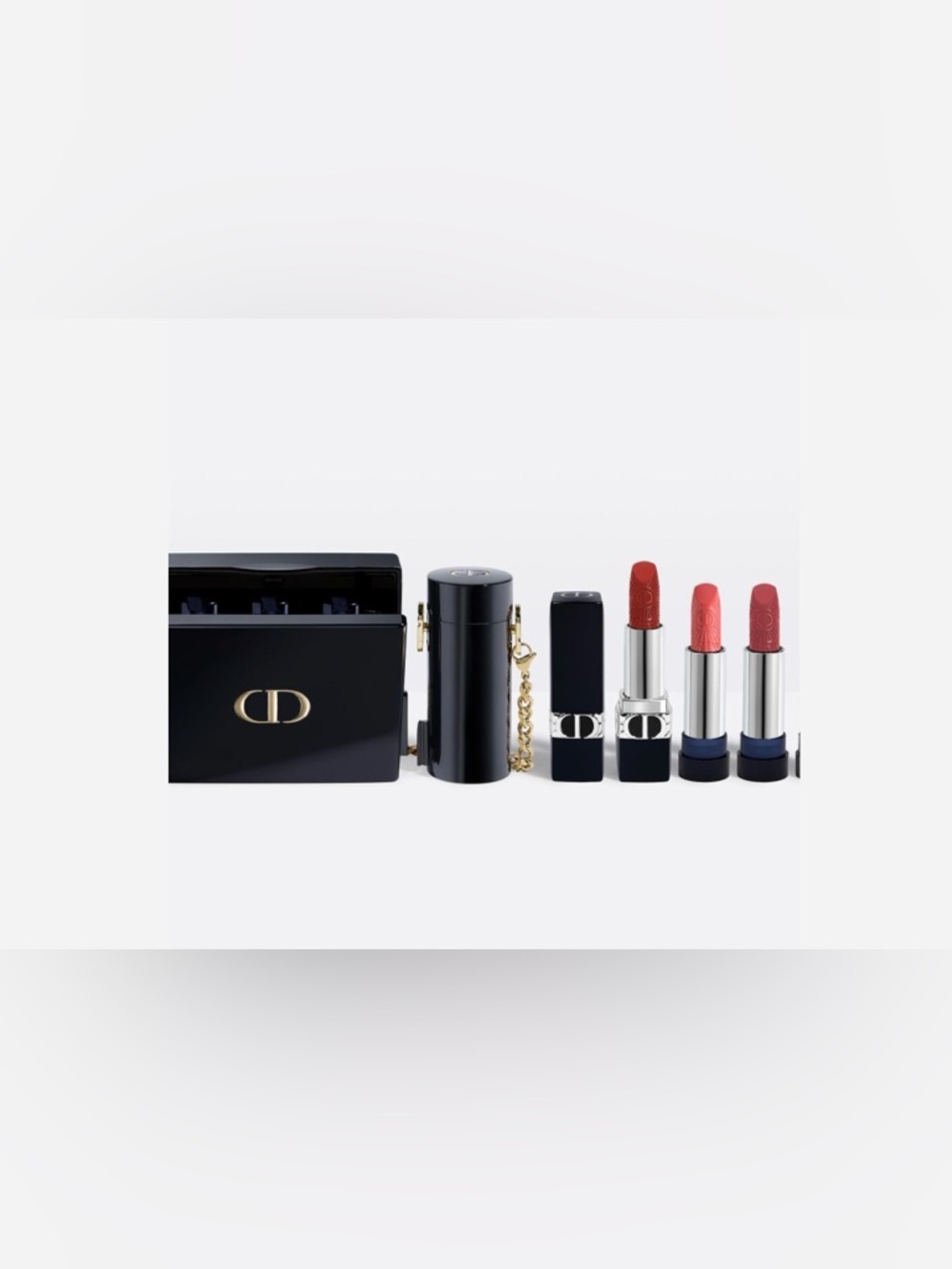 Dior Lipstick Trio with Black Gold Case — Red and Pink Shades